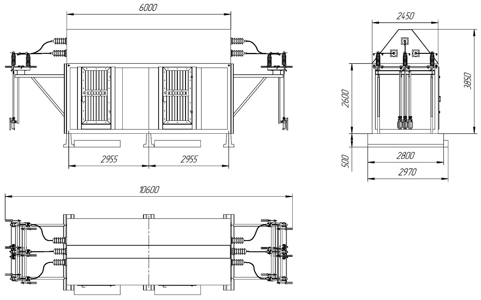 Габаритные размеры АПС-35 закрытого типа 